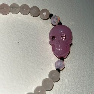 Tarina Tarantino Pink Skull elastic bracelet